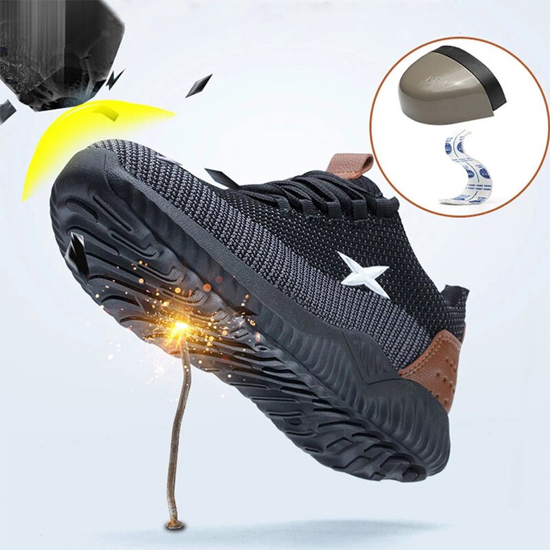 2021ความปลอดภัยรองเท้าทำงานชายหมวกเหล็กก่อสร้างทำงานรองเท้า Breathable ผู้ชายการทำงานความปลอดภัย...