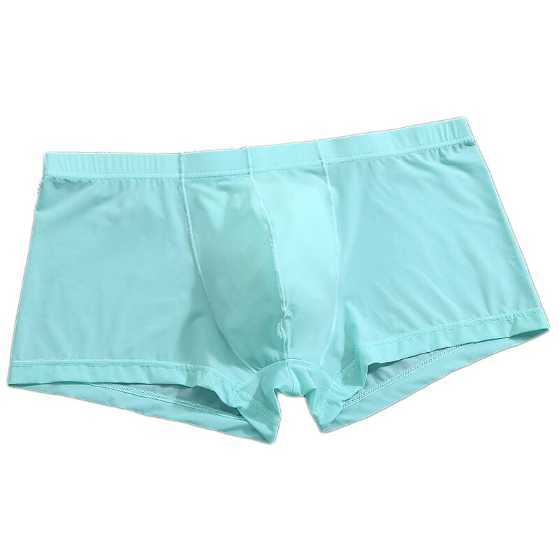Men Underwear Ice Silk Boxer Homme Cueca Mens Underpants Male Panties Breathbale Shorts U Convex Pouch Men Plus Size Boxers 4XL