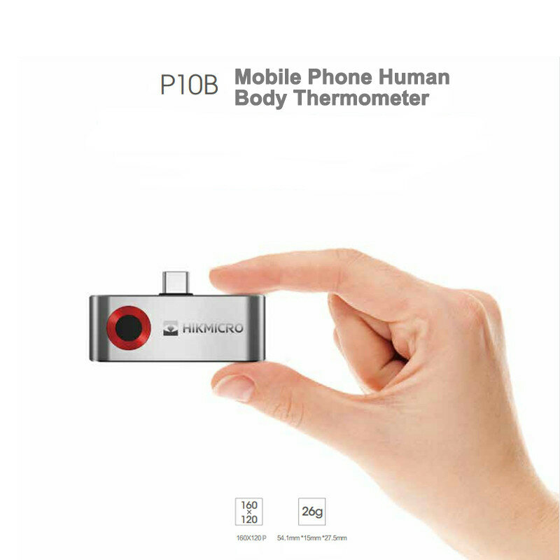 Hikmicro termômetro portátil p10b, com infravermelho, sensor para celular, uso externo, industrial, 3 em 1, com aplicativo por vídeo