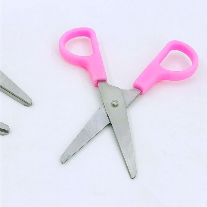 Student stationery scissors com bainha de segurança tesoura de segurança artesanal aço inoxidável
