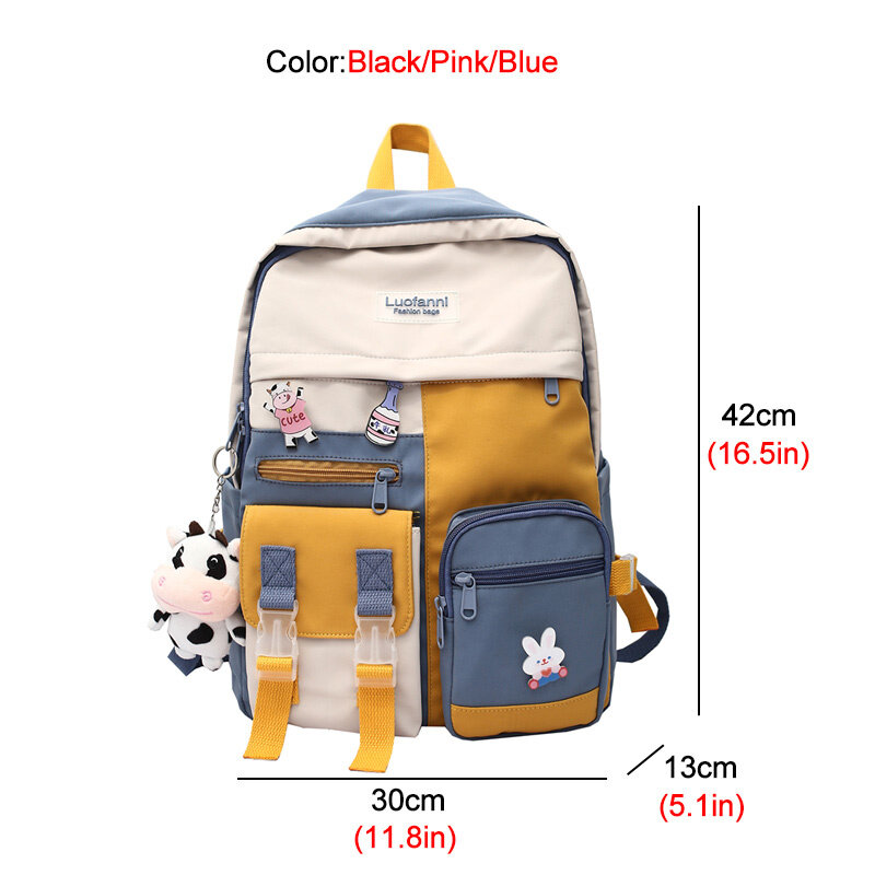 Водонепроницаемый нейлоновый женский рюкзак с несколькими карманами, Вместительная дорожная сумка для милых девушек, школьный ранец, 2021