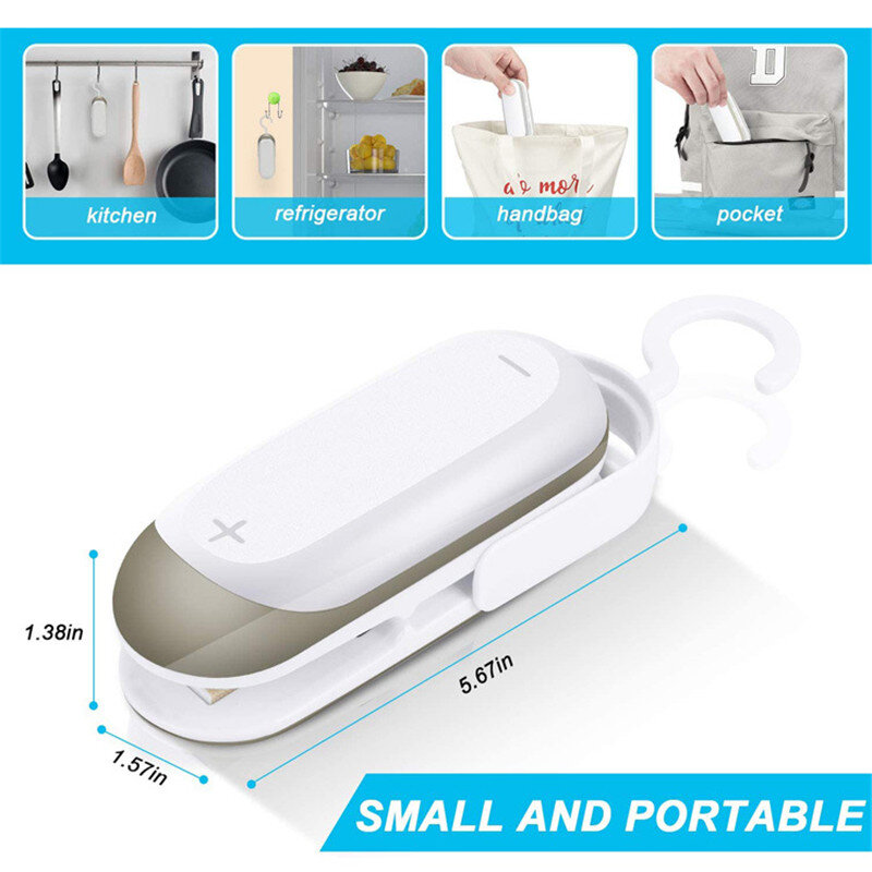 ครัว Mini เครื่องซีลถุงสูญญากาศซีลอาหารซีล Samrt ถุงพลาสติกเครื่องซีล Reseals ถุงขนมขบเคี้ยว