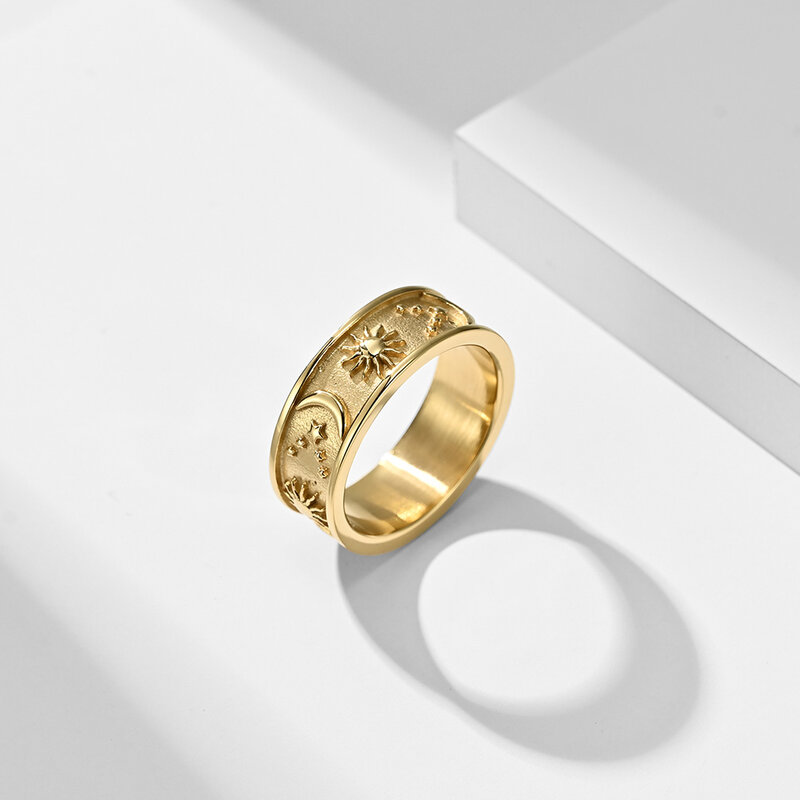 Винтажное регулируемое кольцо в стиле хип-хоп, кольца из нержавеющей стали для женщин и мужчин, ювелирные изделия в стиле бохо, подарок, счас...