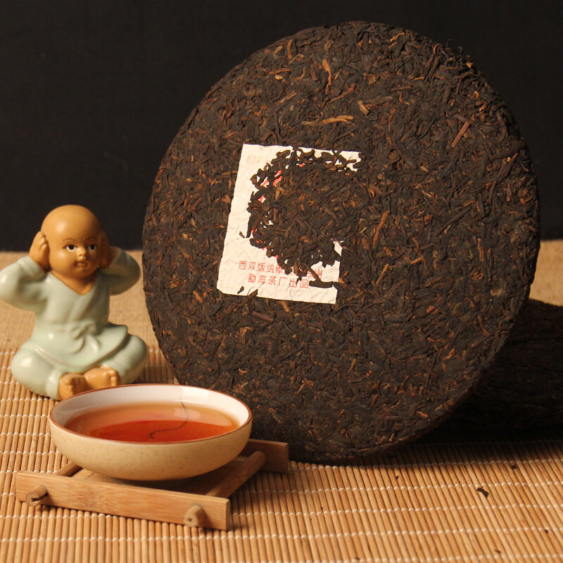 Feito em 1990 maduro puer er te 357g mais antigo puerh chá mel doce maçante-vermelho chinês yunnan puer er plutônio/er claro fogo perda de peso chá brinquedo