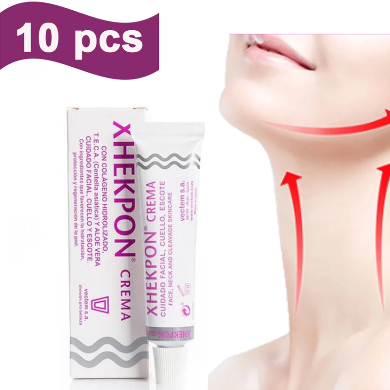 Xhekpon-crema facial y de cuello, crema blanqueadora antiedad, antiarrugas, suave, 10 piezas, 40ml