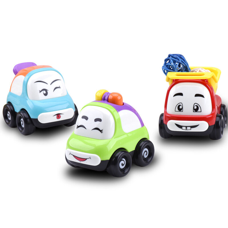 3 pçs/set 2021 bebê quebra-cabeça não-puxar para trás carro de brinquedo das crianças meninos e meninas inércia carro conjunto crianças 0-3 anos de idade brinquedos