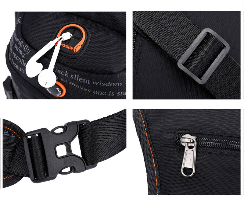 メンズナイロン防水バッグ,ハイキングやモーターサイクル用の調節可能なベルトバッグ