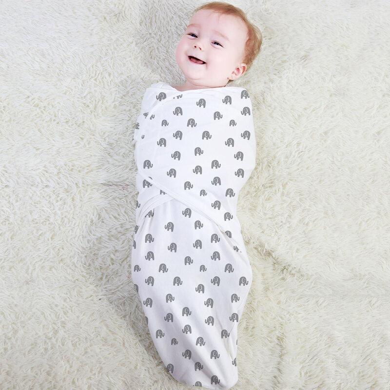 Faixa de envoltório de bebê para recém-nascido, lençol ajustável de algodão orgânico macio para meninos e meninas