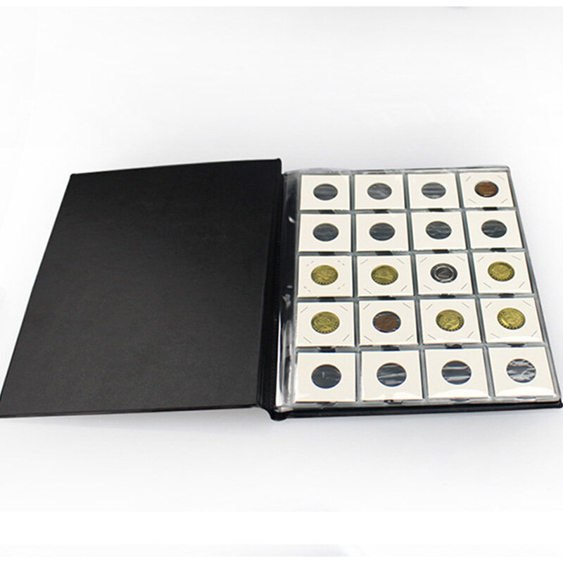 Pccb álbum de moedas de alta qualidade, coloque 200 peças para suporte de moedas de papelão profissional, livro de coleção de moedas (color ran)