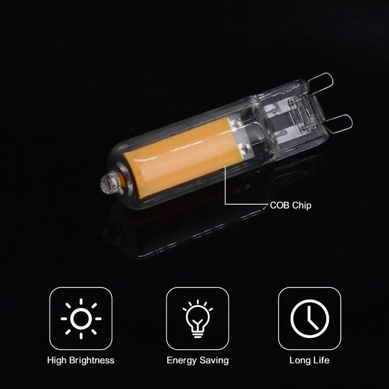 Bombillas LED G9 de cristal COB, 7W, 9W, 12W, AC220V, 230V, reemplaza la bombilla halógena para lámparas colgantes