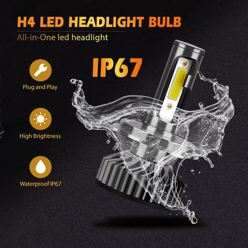 2PCS H4 H7 LED 자동차 전조등 전구 12000LM 6500K H1 H3 H11 H13 H27 880 9005 HB3 9006 HB4 9007 미니 자동 안개 12V 헤드 램프 CSP