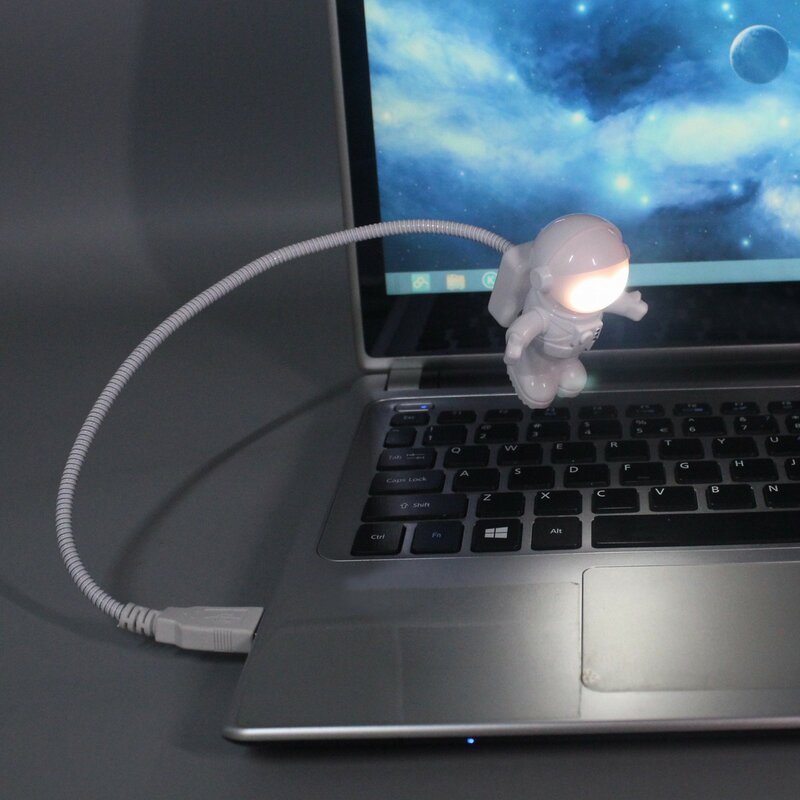 Elastyczna lampa LED z USB lampka do czytania komputer Spaceman astronauta lampka nocna USB Notebook lampka biurkowa do czytania dekoracji wnętrz