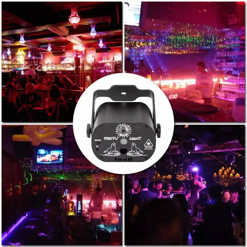 Luci da discoteca a Led luci da palcoscenico controllo vocale musica proiettore Laser luci 60 modalità lampada effetto RGB per Party Show con Controller