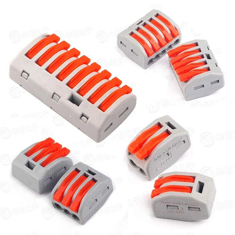 5PCS PCT-212 PCT-213 PCT-218 Universal Cable wire Connectors 32A 250V/4KV wire Connection push in Wiring Terminal Block