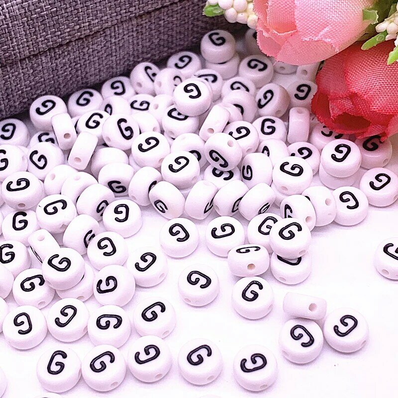100pcs/lot 7x4mm 26 Letter Beads Round Shape Beads Alphabet Letter Charms for Make Jewelry Accessories
