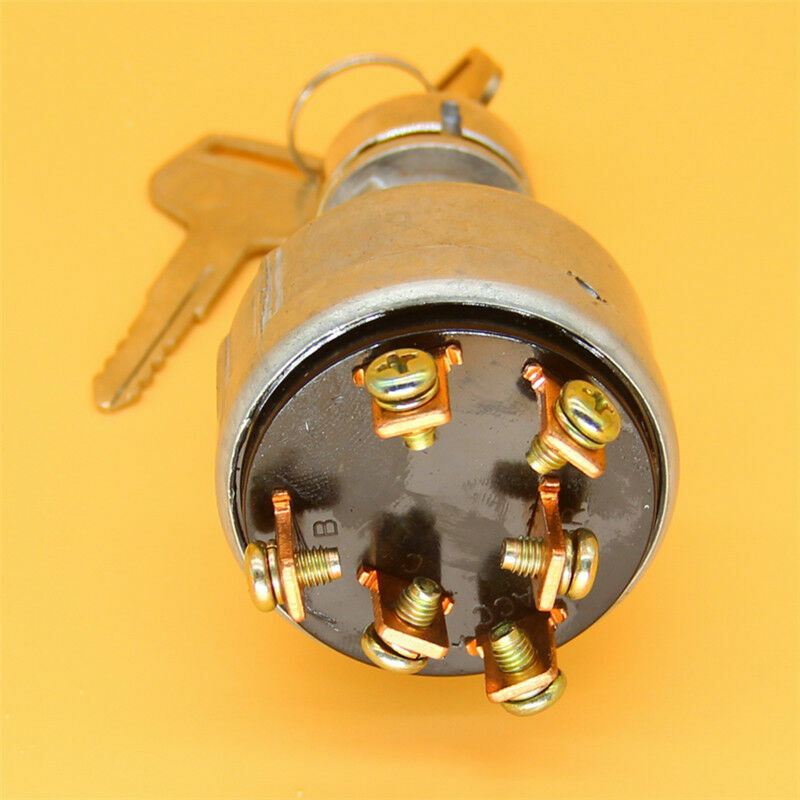 Interruptor de encendido de 6 polos con 2 llaves, compatible con John Deere, YANMAR 155, 180, 1300, 1510, 1720, 1810, 1820