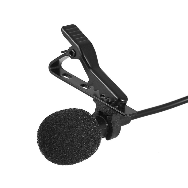 Microfone de lapela portátil com clipe, microfone condensador, microfone com fio, para celular e laptop, 1.5m