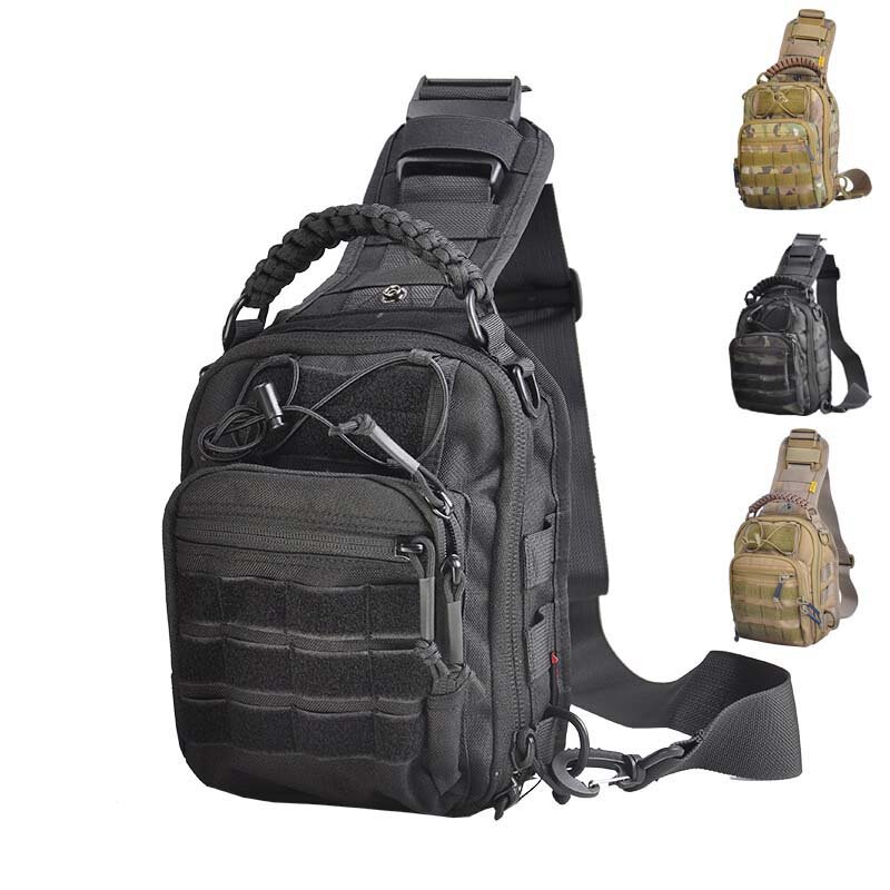 1050D 군사 전술 가슴 가방 위장 몰리 가방 어깨 하이킹 가방 캠핑 배낭 크로스 바디 가방 사냥 야외 슬링