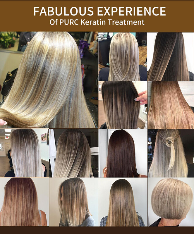 PURC-crema profesional de queratina brasileña, tratamiento alisador del cuero cabelludo, champú purificador para el cuidado del cabello