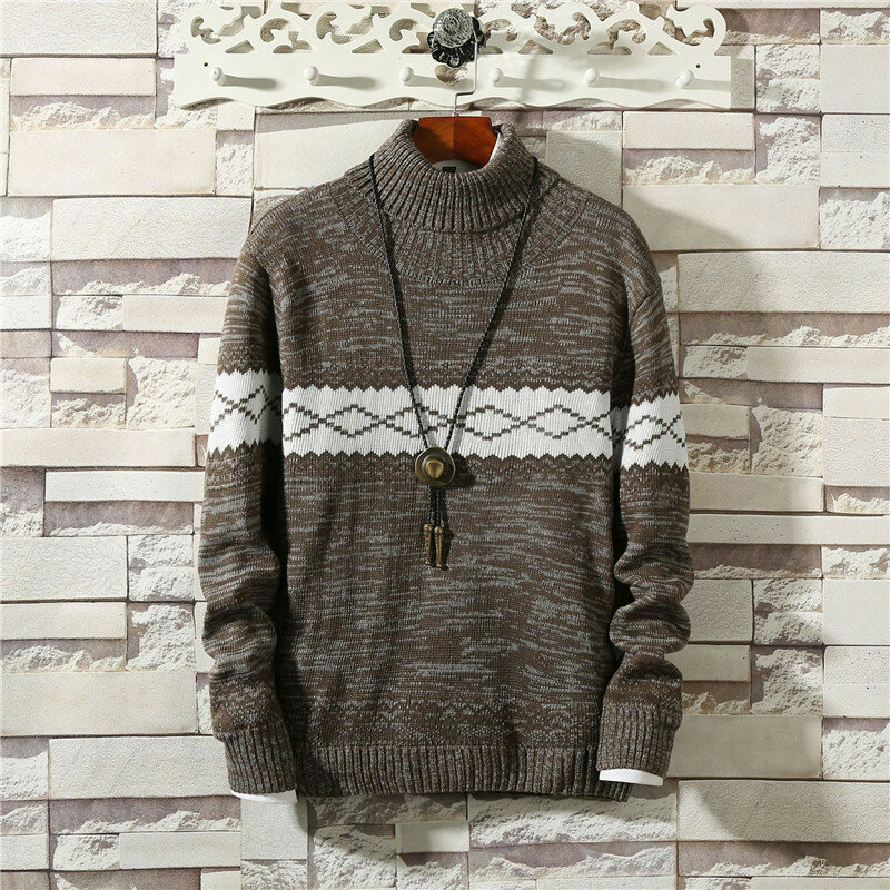 Autumn Winter Men's Sweaters Turtleneck Sweater Long-sleeved Shirt Male Jumper Fashion Casual Sweaters