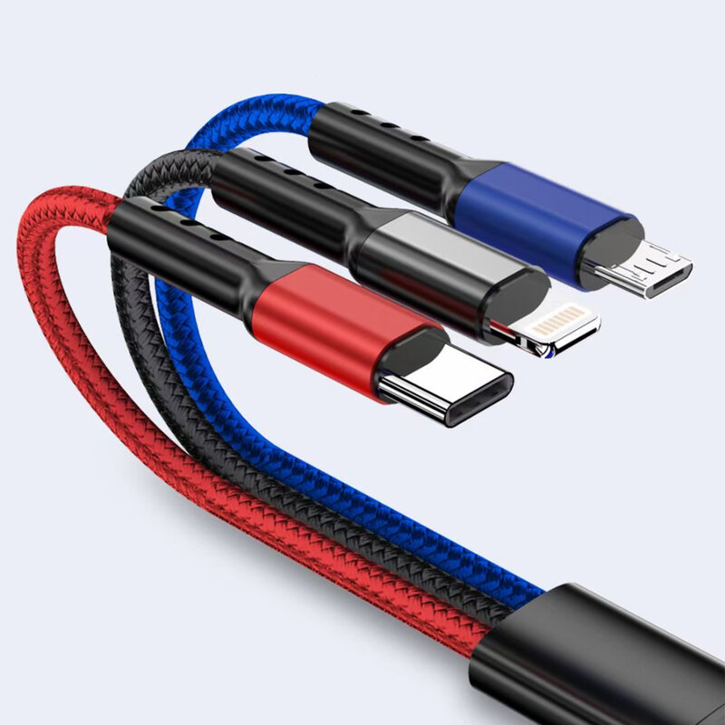 3 w 1 szybszy kabel ładowarki Iphone kabel Usb Android Xiaomi Huawei Samsung typ kabla kabel danych typ C kabel danych szybkie ładowanie