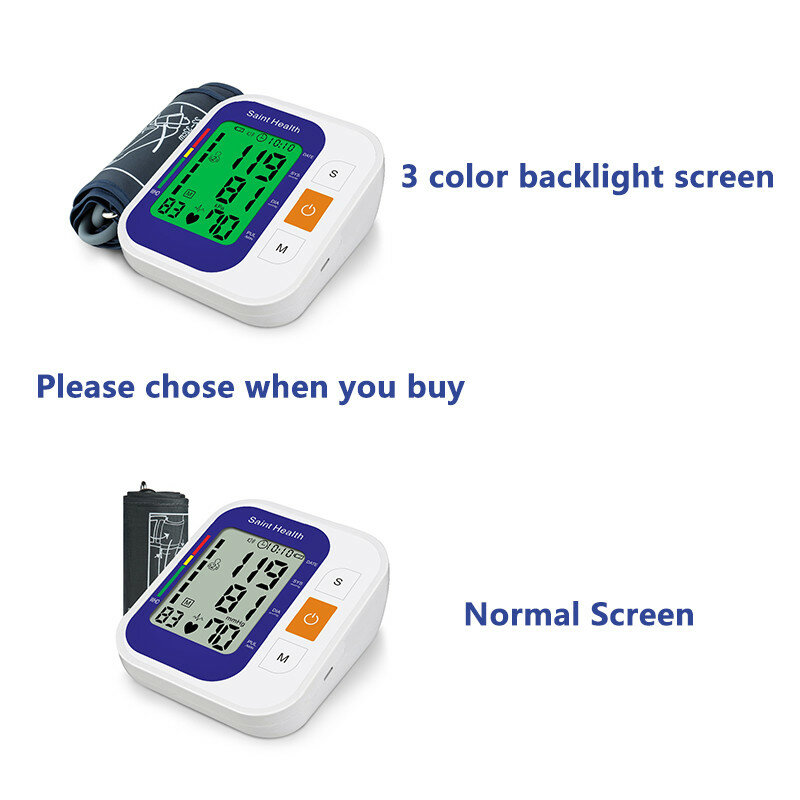 Saint Health 자동 디지털 상완 혈압 모니터 심장 박동 속도 맥박 측정기 혈압계 혈압계