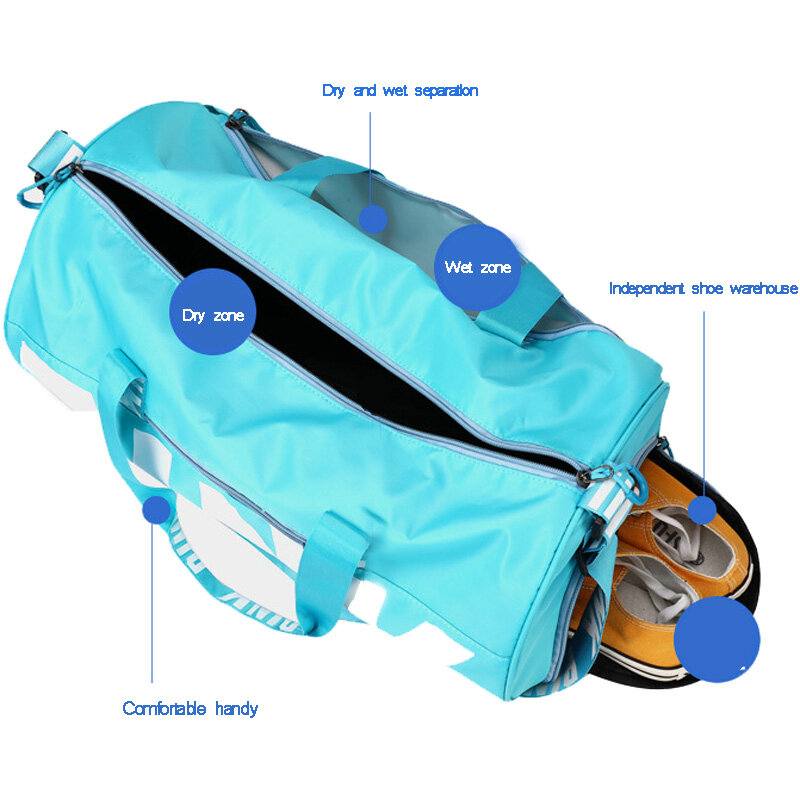 Oddzielne kieszenie na suche i mokre rzeczy torba do jogi o dużej pojemności mężczyźni bagaż podręczny kobiety torba treningowa Unisex plecak podróżny plecak turystyczny