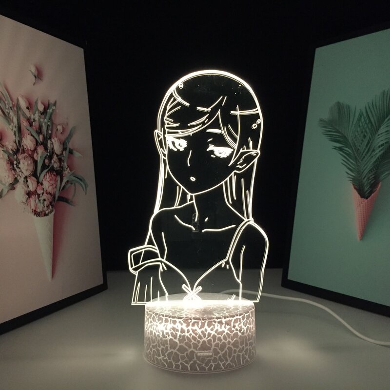 Bakemonogatari Anime Hình Shinobu Oshino Từ Xa 3D Đèn LED Ngủ Trẻ Em Trang Trí Đèn Ngủ Manga Tặng Phòng Đèn