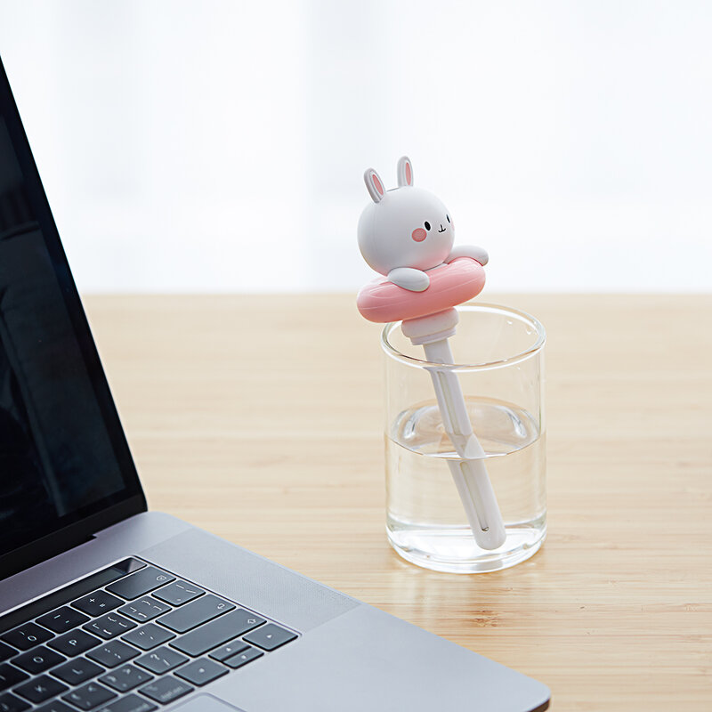 곰과 토끼 가습기, USB 휴대용 초음파 아로마 테라피 에센셜 오일 디퓨저 청정기 쿨 미스트 제조