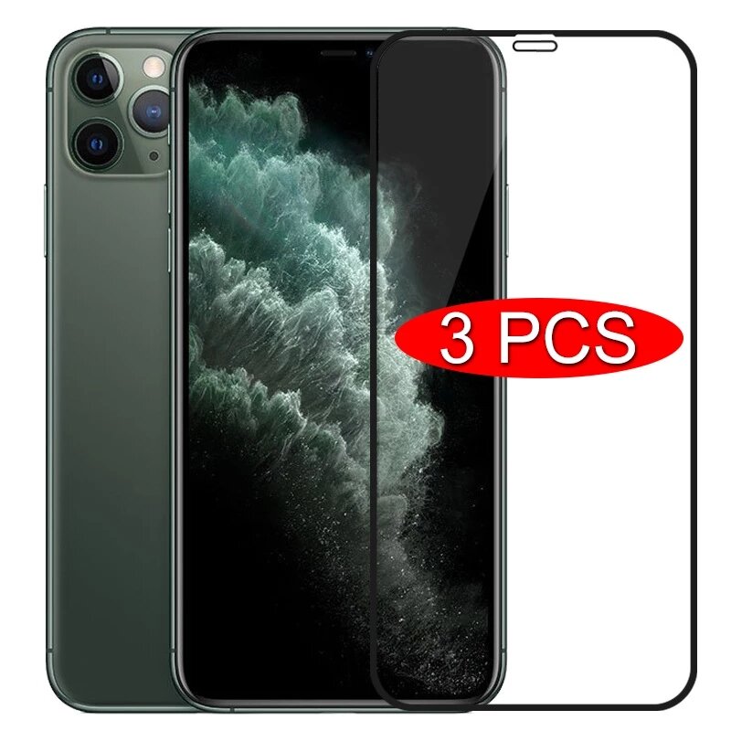 3pcs Cover per telefono in pellicola temperata per serigrafia 3D per iPhone 12 11 Pro Max X 6 6S 7 8 plus custodia per iphone XR XS Max pellicola protettiva