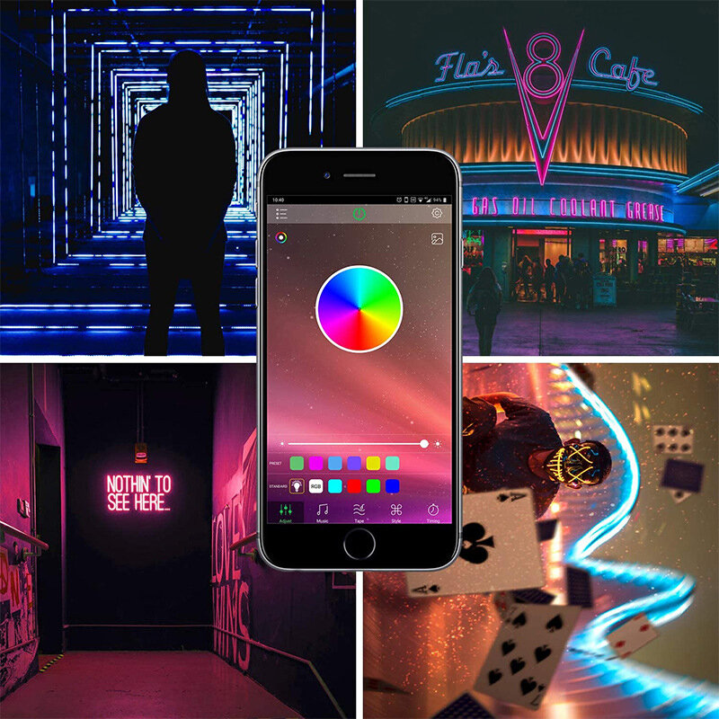 Bande lumineuse Led avec Bluetooth, wi-fi, RGB, SMD 5050, Fita, pour décoration De fête, chambre à coucher, Compatible avec Alexa, Google