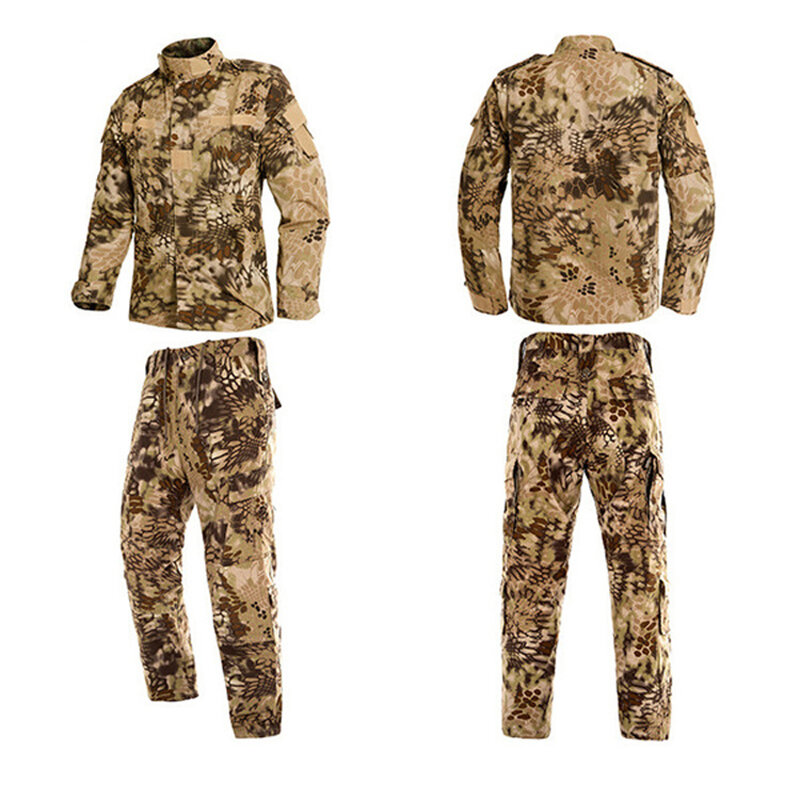 2PCs 남자 군사 유니폼 정글 독일어 위장 전투 Airsoft 전술 재킷 바지 의류 세트 ACU CP 육군 양복 도매