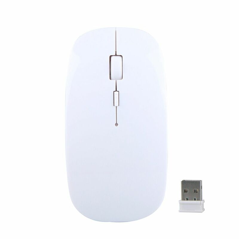 Bezprzewodowa mysz komputerowa 1600 DPI optyczne USB 2.4G odbiornik Super cienki myszka do PC Laptop