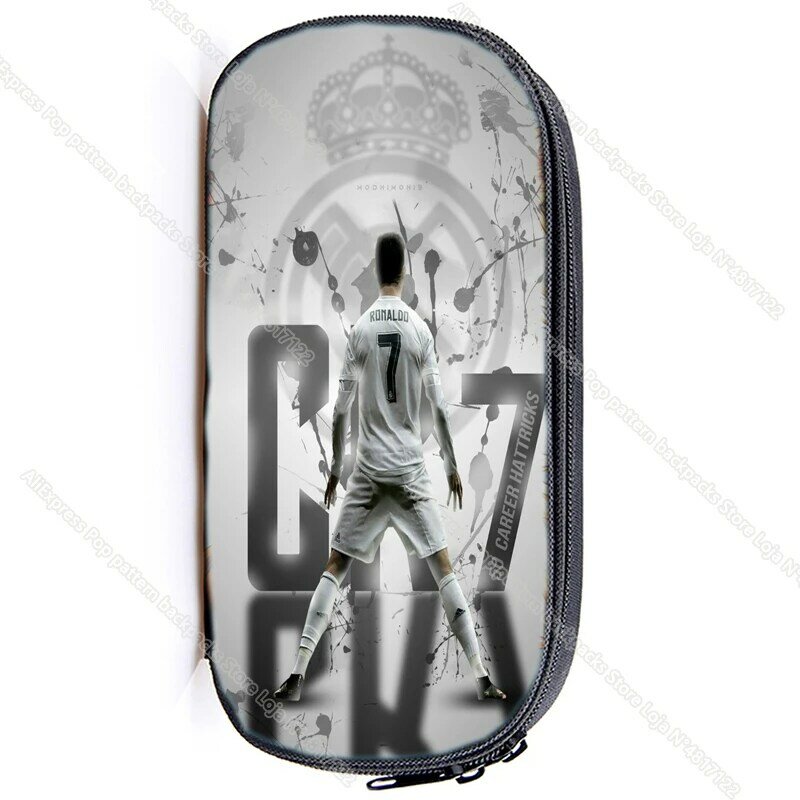 Cristiano Ronald Large Capacity Pencil Case CR7 Cute Girl Waterproof Pencils Box Stationery Back To School Pen Storage