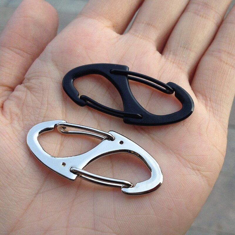 5Pcs Locking Carabiner Keychain 8 Ring Quick Release Clip Buckle Protable Quickdraws Hiking Climbing Camping Tool Gear