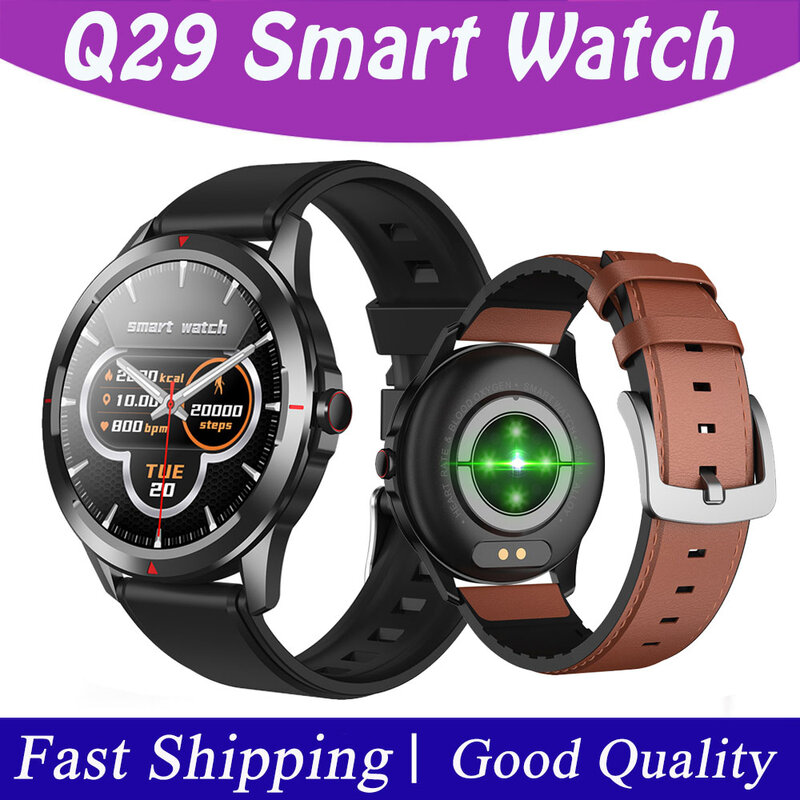 Montre connectée Q29 pour hommes, Smartwatch numérique, Bluetooth 2021, moniteur d'activité physique