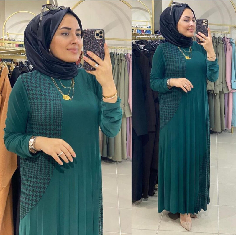 라마단 Abaya 두바이 터키 이슬람 패션 Hijab 드레스 이슬람 의류 여성을위한 아프리카 맥시 드레스 Eid Mubarak Robe