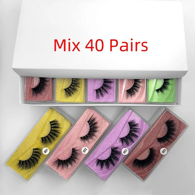 3D Mink Lashes Natural False Eyelashes Dramatic Volume Fake Lashes Makeup Eyelash Extension Silk Eyelashes