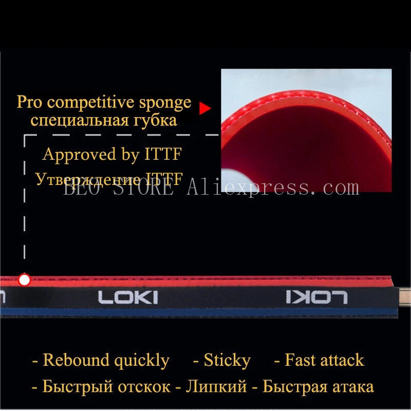 LOKI-raqueta de tenis de mesa de alta adherente, pala de carbono, pimpón de competición, paleta de Ping Pong para ataque rápido y arco