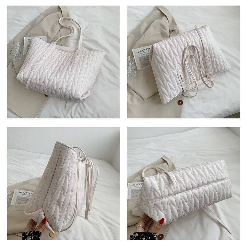 Модные женские сумки с прошитыми нитями, сумки на плечо для женщин, роскошная дизайнерская вместительная сумка через плечо, 2021