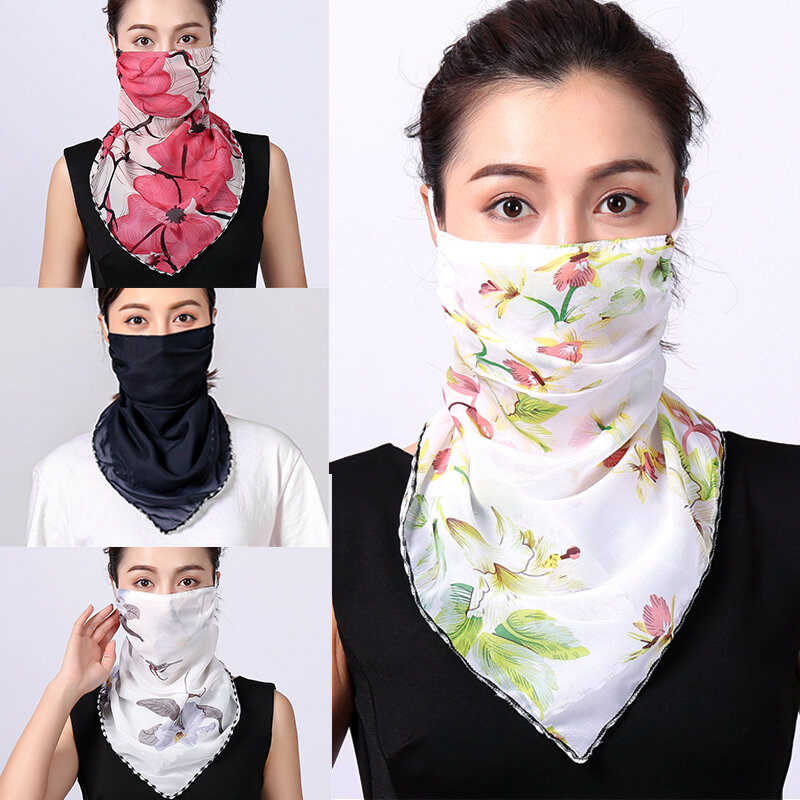 Écharpe pour le visage et la bouche pour femmes, écharpe de Protection solaire, housse solide de cou, pour randonnée, équitation, imprimé 2020