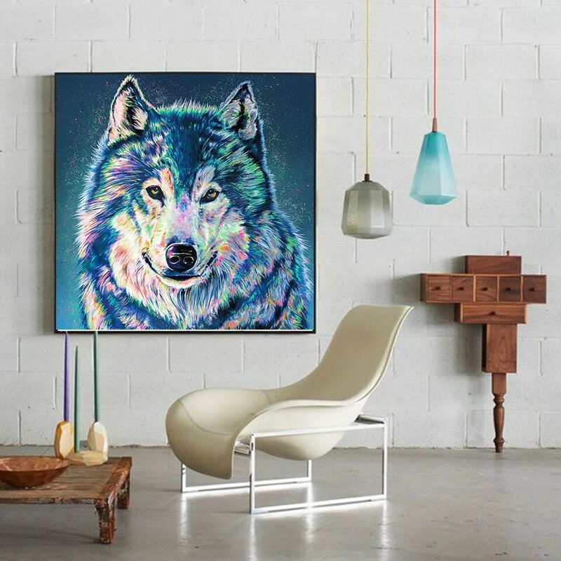 EverShine-pintura de diamante 5D DIY, imagen de Lobo, bordado de diamantes de imitación, Animal, mosaico cuadrado completo, decoración de pared