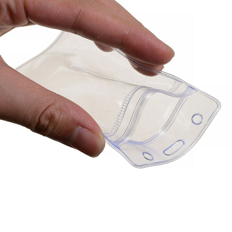 10pcs  ID Card Holder Transparent  PVC Work Permit Badge Holder Bank Credit Card Protection Case Waterproof For School Supplies