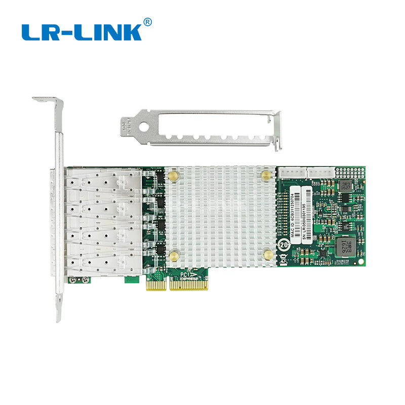 Adaptateur réseau Ethernet en Fiber, Intel I350 BasedPCIe x4 100FX Quad Port SFP (4 x SFP), LR-LINK