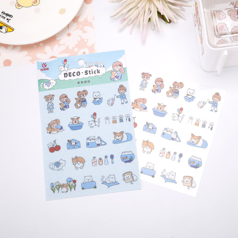 2Pcs Washi Tape Kawaii Cartoon Scrapbooking Decoratieve Zelfklevend Papier Japanse Creatieve Briefpapier School Sticker Slaap