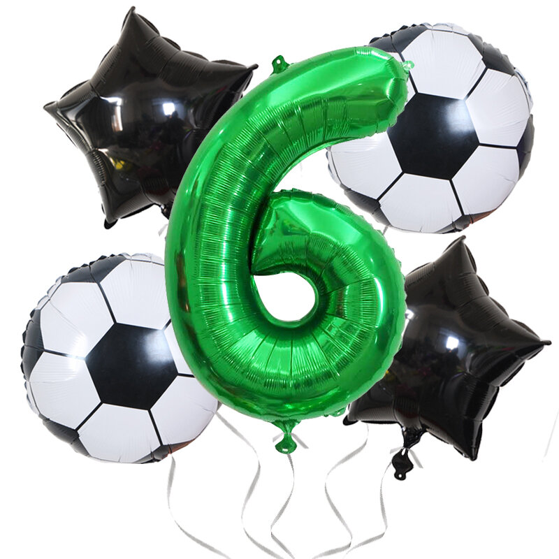 Globos de fútbol, decoraciones para fiesta de cumpleaños, Globos de aluminio, copa de niño, número, suministros para fiesta deportiva de fútbol
