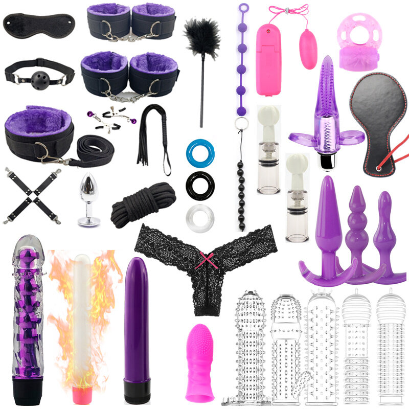 Productos sexuales para adultos, SM bdsm mujeres coquetear Set de Bondage Anal látigo adultos juguetes eróticos esposas juguetes sexuales para las mujeres íntimo productos