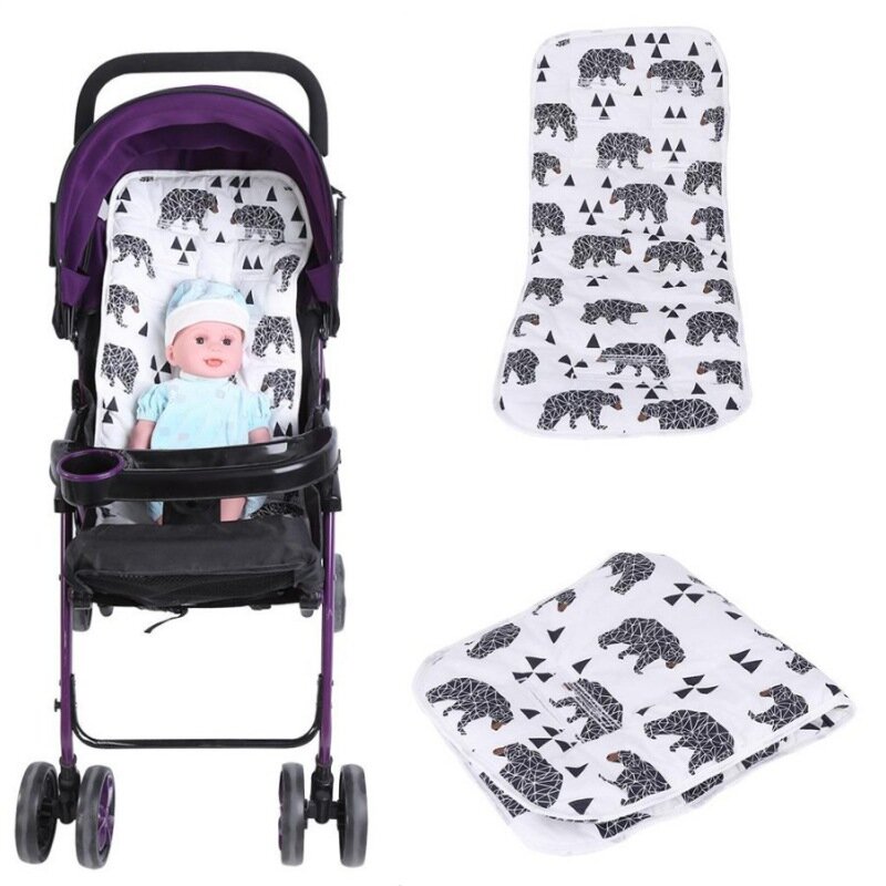 2 sides Cotton Baby Stroller cushion Seat pad Infant Prin Diaper Pad Changing Mat Seat Pad For Unisex Pram Stroller Accessories