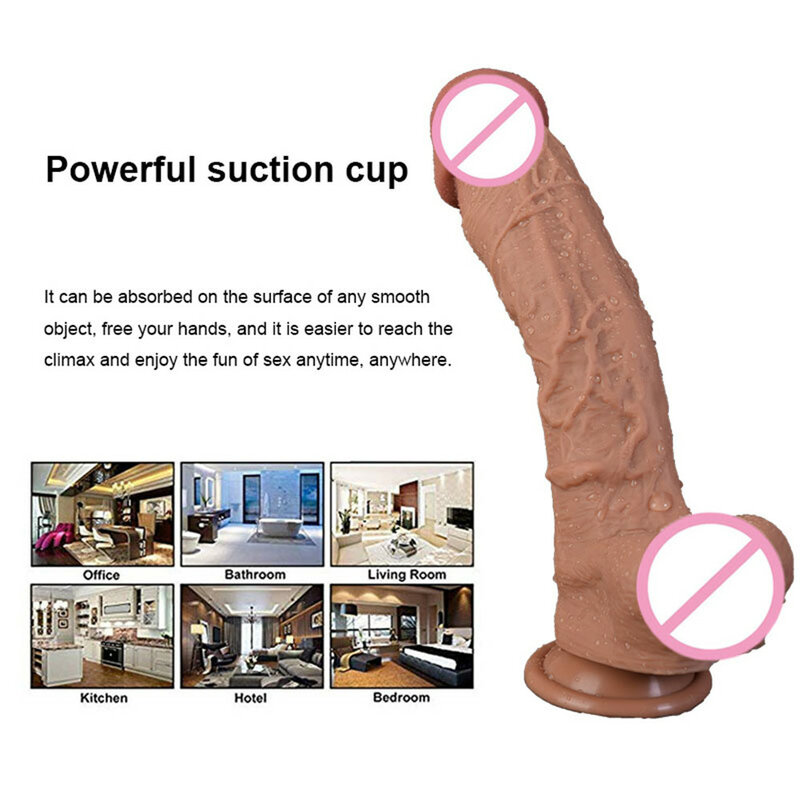 Super gran Consolador suave para MILF sexo juguetes punto G consolador vibrador realista de doble capa de silicona simulacro de pene sexo
