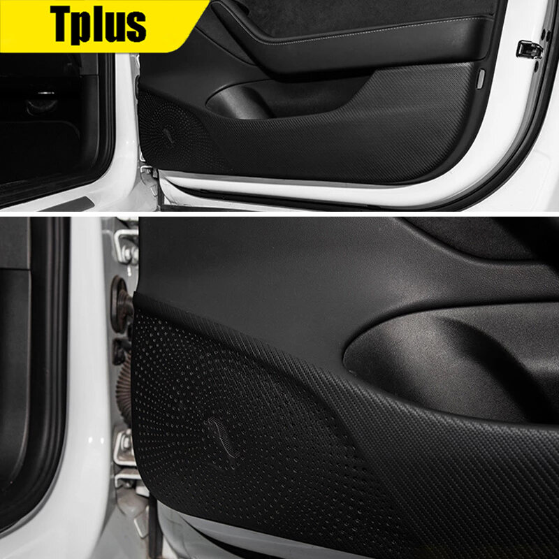 Tplus Model 3 Pintu Mobil Bantalan Tendangan untuk Tesla Model 3 2021 Ambang Sisi Film Perlindungan Stiker Pemodelan Aksesori